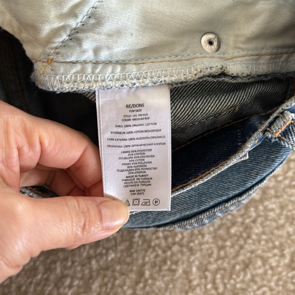 NWT RE/DONE 50s Cut Off High Waist Organic Cotton Jean Denim Shorts - Picture 11 of 11